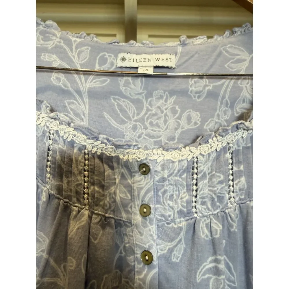 Eileen West 1X Floral Nightgown Modal Cap Sleeve